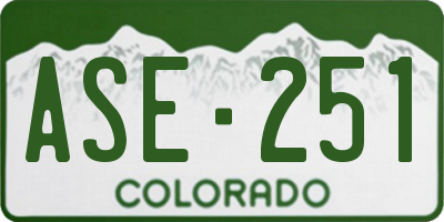 CO license plate ASE251