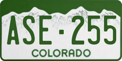CO license plate ASE255