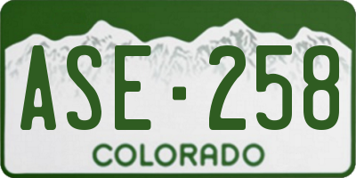 CO license plate ASE258