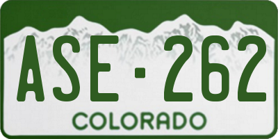 CO license plate ASE262