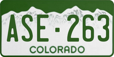 CO license plate ASE263