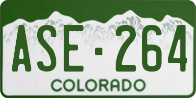 CO license plate ASE264