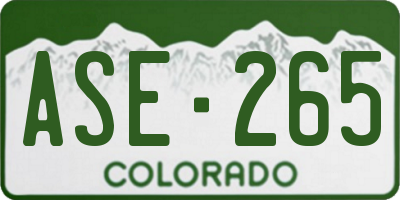 CO license plate ASE265