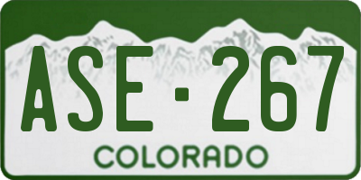 CO license plate ASE267