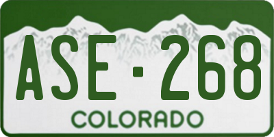 CO license plate ASE268