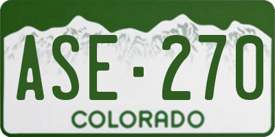 CO license plate ASE270