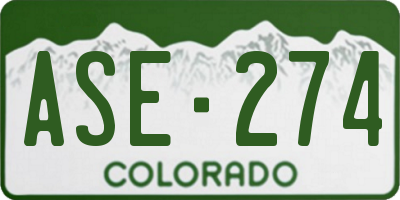 CO license plate ASE274
