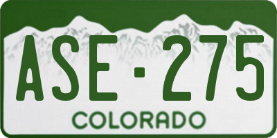 CO license plate ASE275