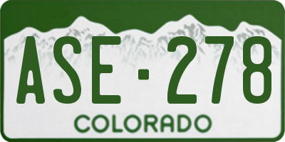 CO license plate ASE278