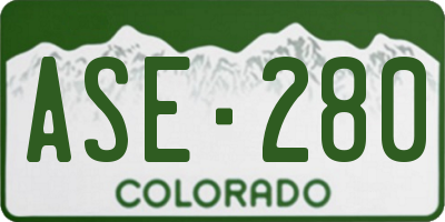 CO license plate ASE280