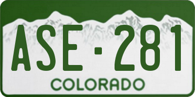 CO license plate ASE281