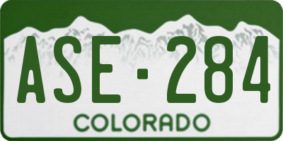CO license plate ASE284
