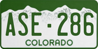 CO license plate ASE286