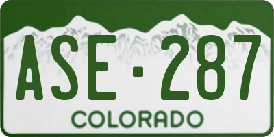 CO license plate ASE287