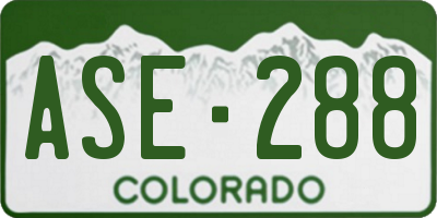 CO license plate ASE288