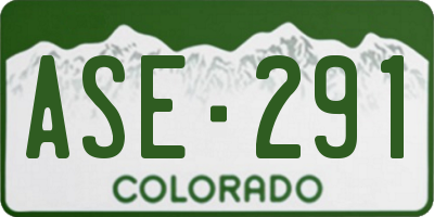 CO license plate ASE291