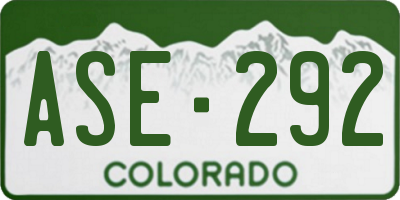 CO license plate ASE292
