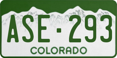 CO license plate ASE293