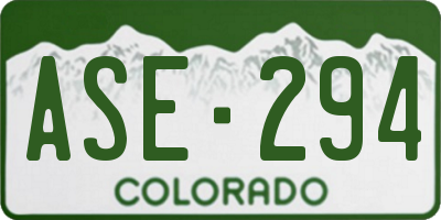 CO license plate ASE294