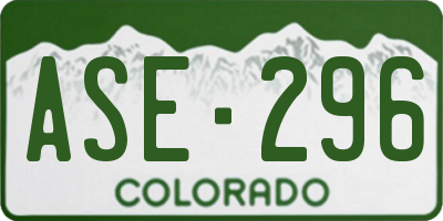 CO license plate ASE296