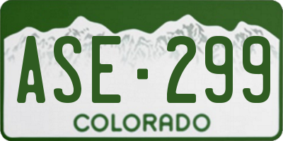 CO license plate ASE299