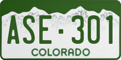 CO license plate ASE301
