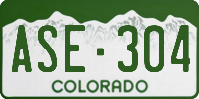 CO license plate ASE304