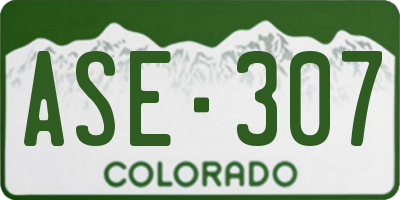 CO license plate ASE307