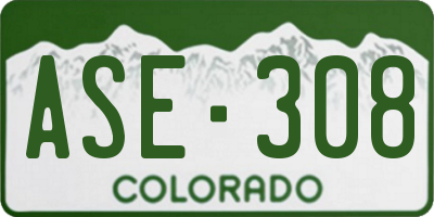 CO license plate ASE308