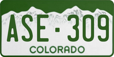 CO license plate ASE309