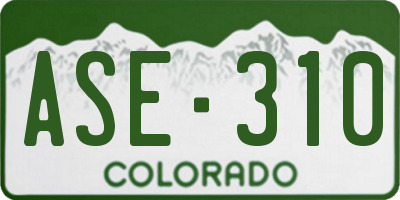 CO license plate ASE310