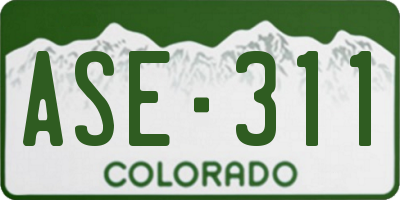 CO license plate ASE311