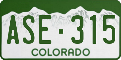 CO license plate ASE315