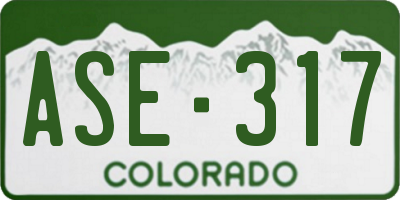 CO license plate ASE317