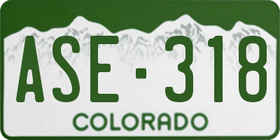 CO license plate ASE318