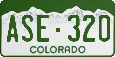 CO license plate ASE320