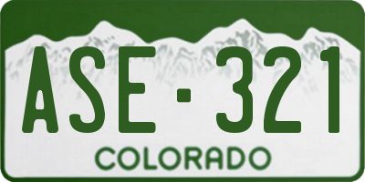 CO license plate ASE321