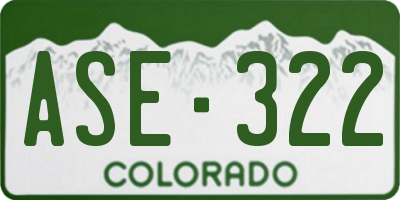 CO license plate ASE322