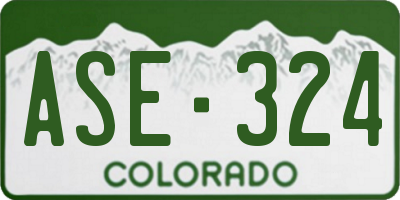 CO license plate ASE324