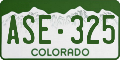 CO license plate ASE325