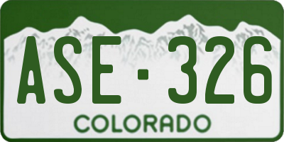 CO license plate ASE326