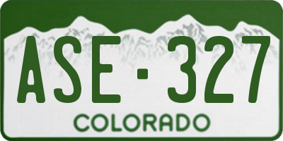 CO license plate ASE327