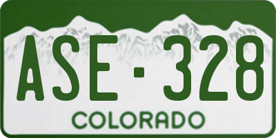 CO license plate ASE328