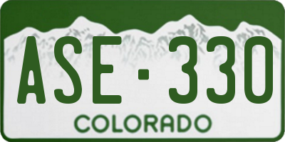 CO license plate ASE330