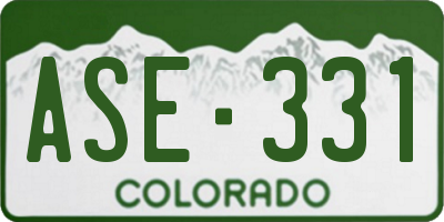 CO license plate ASE331