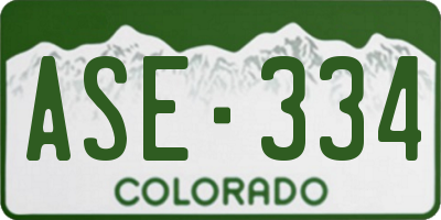 CO license plate ASE334