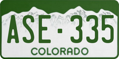 CO license plate ASE335