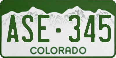 CO license plate ASE345