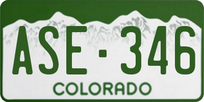 CO license plate ASE346
