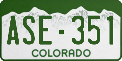 CO license plate ASE351
